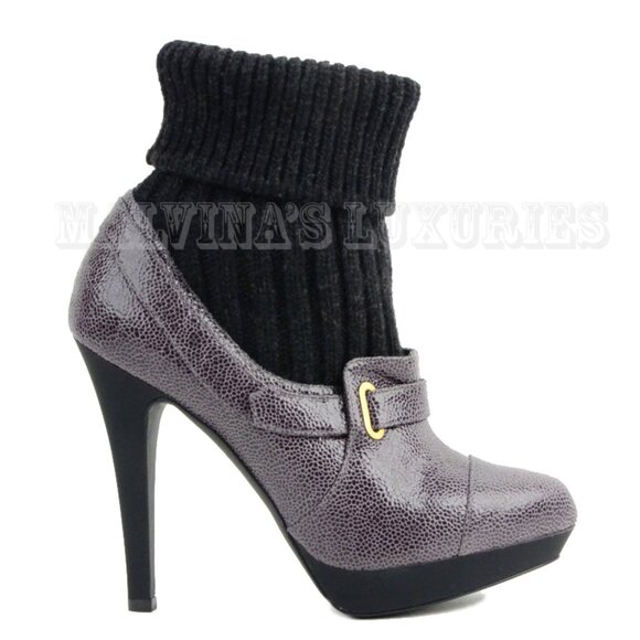 STELLA MCCARTNEY ANKLE BOOTS WOOL SOCK BROWN BOOTIES sz IT 39 US 9